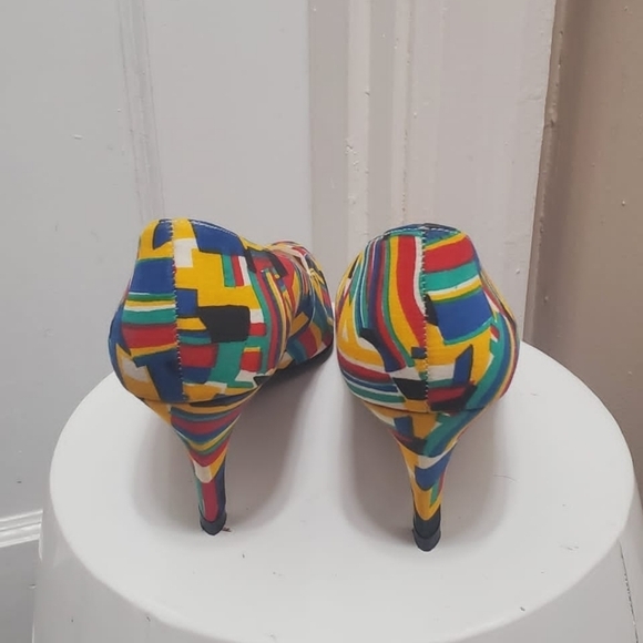 Colorblock Shoes Heels Life Stride Stilletos Shoe Size 7B 1980s-1990s Costume🌴 - Picture 8 of 9